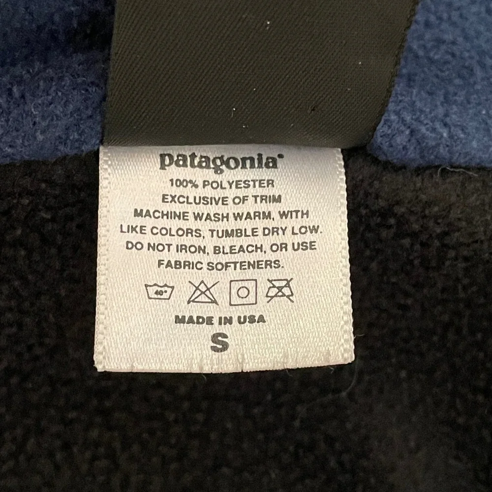 Vintage Patagonia Capilene Fleece Pullover Mens Small Black 1/4 Zip Made in‎ USA